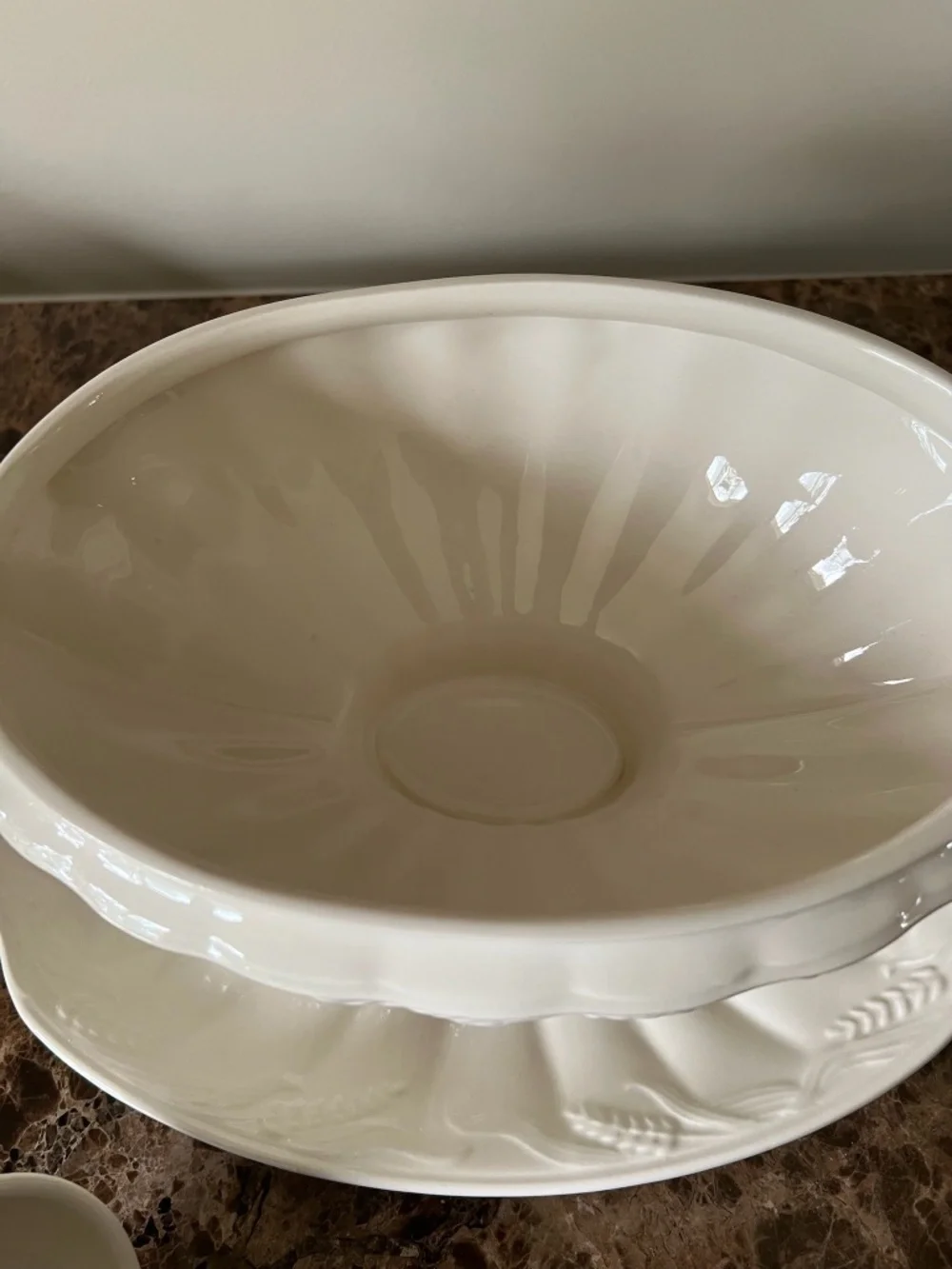 Antique Royal Staffordshire Ivory Ironstone Full Size Soup Tureen 4 Piece Set